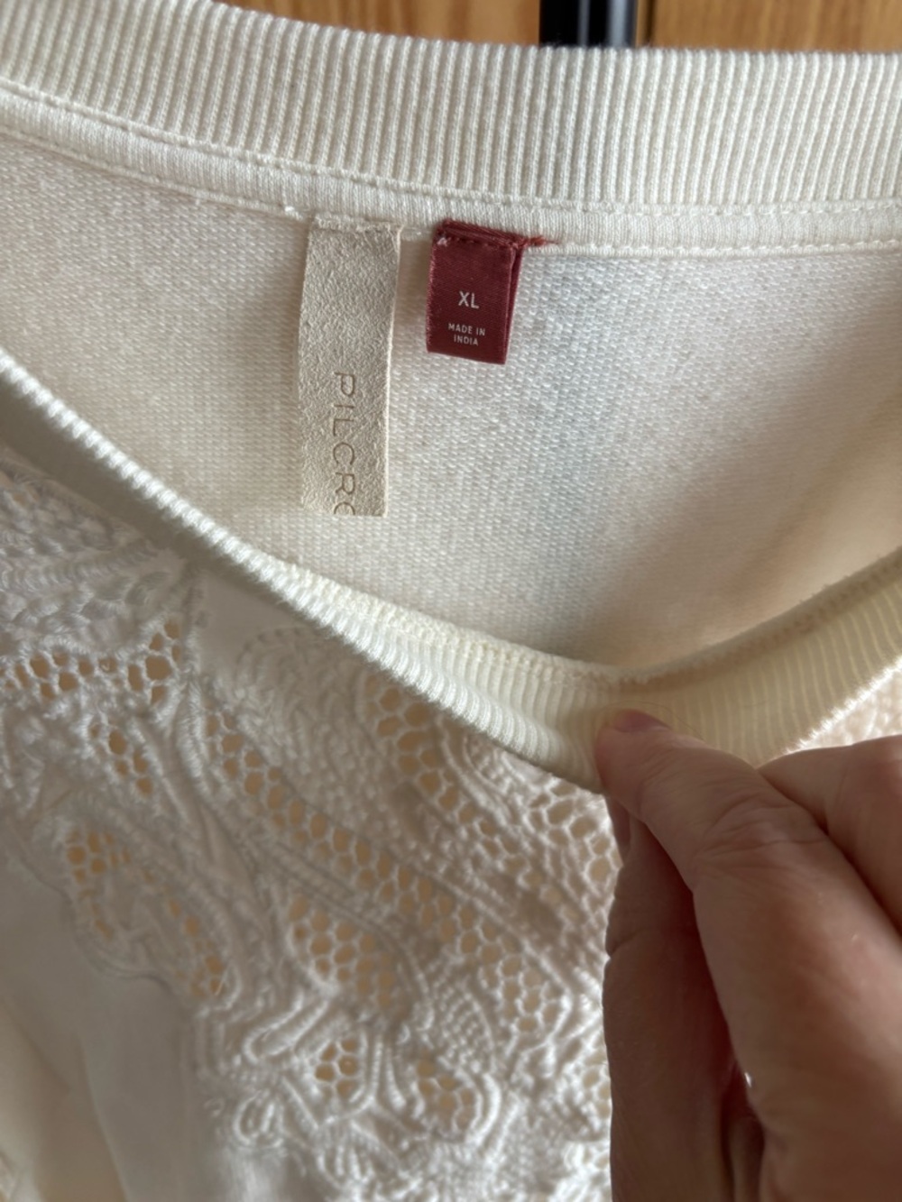 Pilcro Anthropologie Eyelet Lace Long-Sleeve Top - Picture 4 of 7